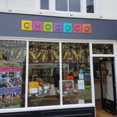 Gold and black vinyl window graphics Horsham