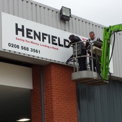 Industrial Signage, Design, Production and Instalation at height.