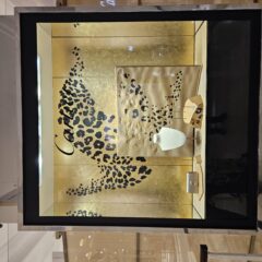 Laser cut pattern with gold leaf . Retail Display Window Cartier Selfridges.