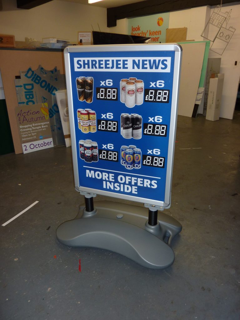 Pavement sign price changeable board Scotts Signs and Posters