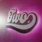 Office Reception Signage. Three Layer logo with LED Halo lighting, Leatherhead Surrey